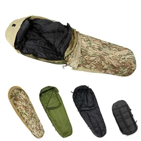 MT Sacco a pelo militare modulare System 4 stagioni, sacco a pelo a mummia invernale outdoor multistrato, morbido con copertura 